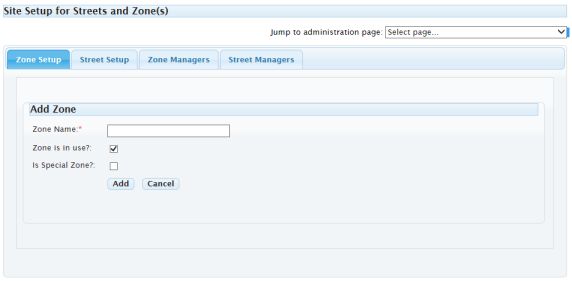 Add/Edit zone